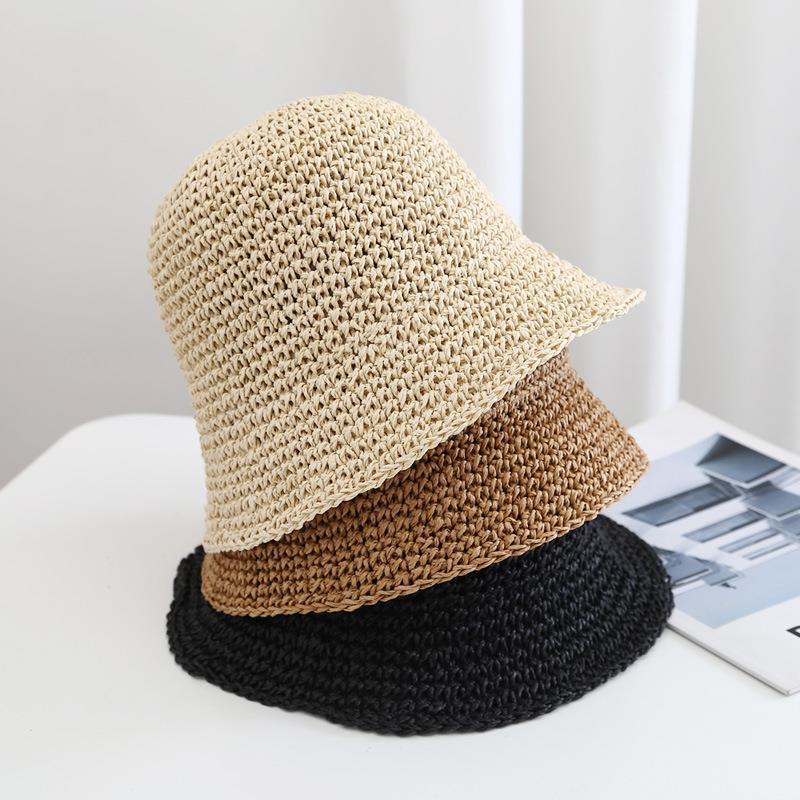 

Wide Brim Hats Foldable Fisherman Straw Hat Sunscreen Sweet Summer Vacation Casual Holiday Women's Girls Fashion Bucket Beach HatWide, Brown