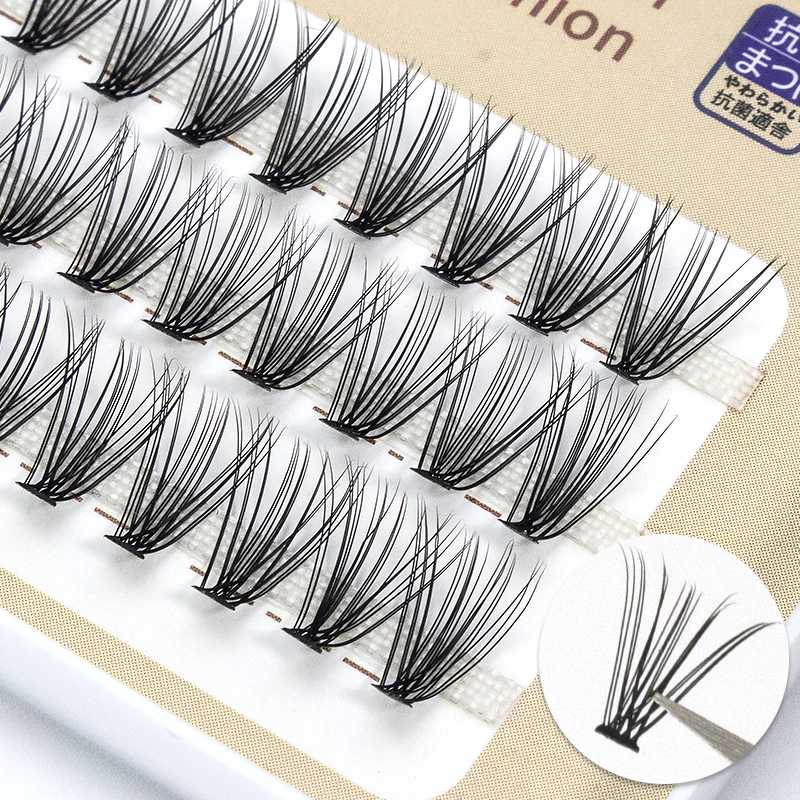 

False Eyelashes Natural Long Individual Flare Lashes Cluster Makeup Premade Volume Fans Eyelash Extension GraftingFalse