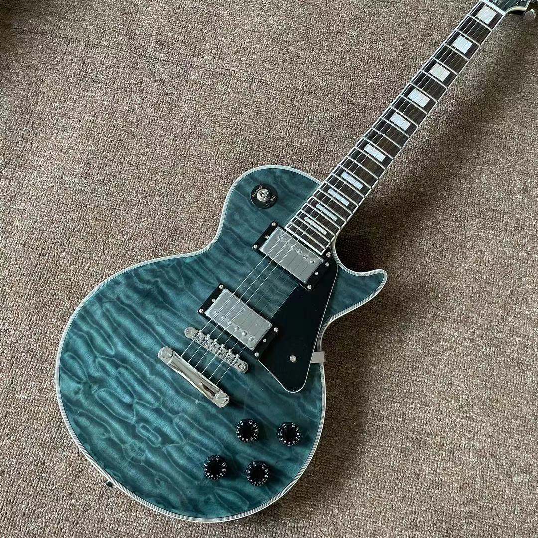 Custom Electric Guitar Tiger flame maple top gitaar high quality pickups handmade 6 stings guitarra rosewood fingerboard