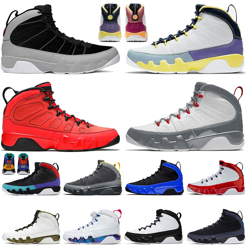

2022 Mens Fire Red 9s Basketball Shoes Jumpman 9 Particle Grey Chile Red Change The World University Gold Statue Space Jam Racer Blue Trainers Sports Sneakers, A2 change the world 40-47