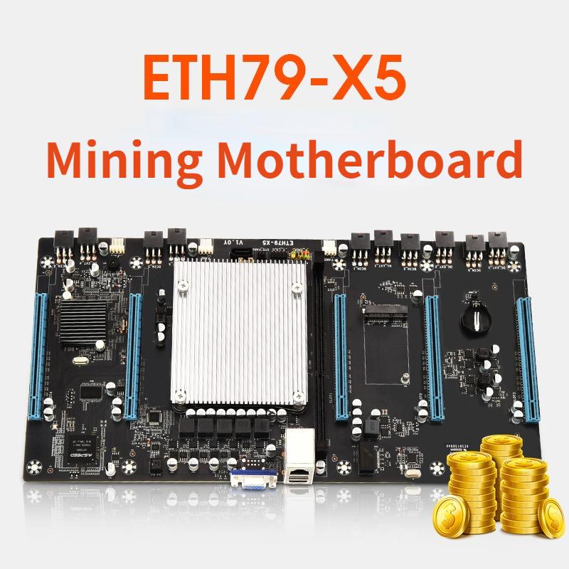 

Motherboards ETH79-X5 Motherboard LGA 2011 PCI- E 16X SATA 2.0 DDR3 Memory With VGA Interface Supports 3060 Graphics Card 65mm Spacing