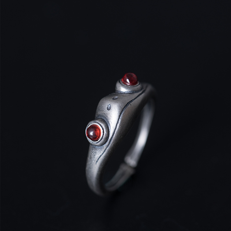 

Frog Rings For Women Men Real 925 Sterling Silver Open Couples Vintage Cute Animal Finger Rings Silver Fashion Party Jewelry Gifts