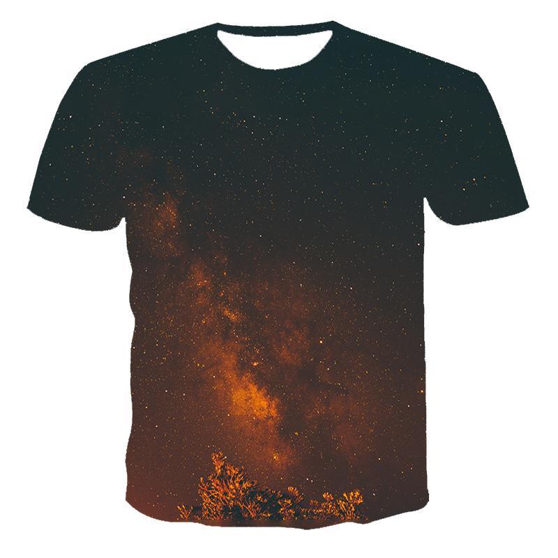 

Men's T-Shirts T-shirt Men's High-quality And Women's Night Starry Sky Short Sleeve 3D Printing Pattern Youth Men'sMen's, 90047