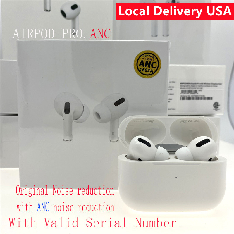 

for Apple AirPods ANC Noise cancellation AP3 AP2 Airpods pro Earphones Air pros H1 Chip Rename GPS Wireless Charging Bluetooth Headphones Earbuds 3rd generation, White