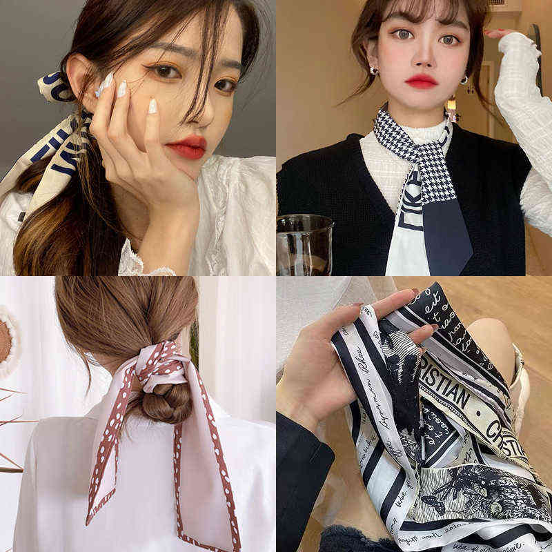 

2022 New Long Hair Bows Scarf Headscarf Multifunctional Scarf Bow Hair Accessories For Women Bandana Foe Elastic Y220513