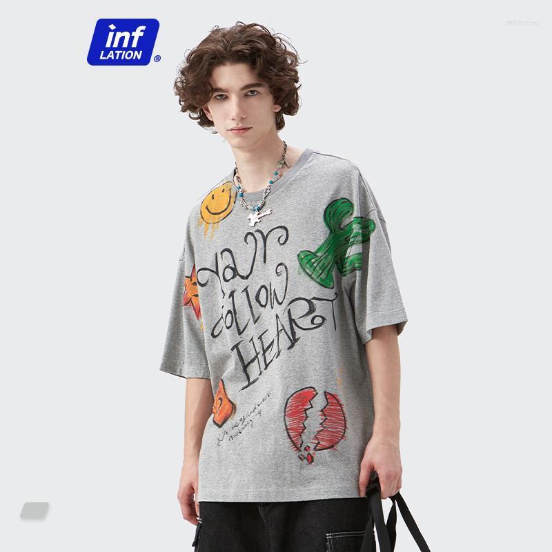 

Men's T-Shirts Funny Graffiti Men Streetwear Hip Hop Mens Hand Brush Cool Summer Short-Sleeved TeesMen's Mild22, Mid grey