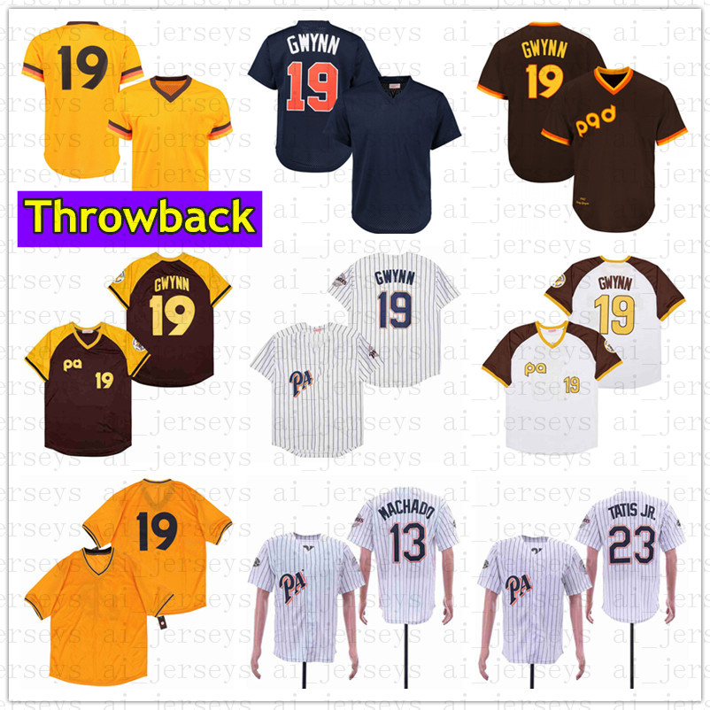 

San Diego Throwback Retro Baseball Jerseys 23 Fernando Tatis Jr. jersey 13 Manny Machado 19 Tony Gwynn 1982, Orange