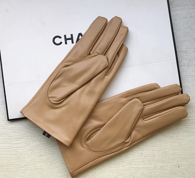 

Five Fingers Gloves Maylofuer Khaki Genuine Sheepskin Leather Lambskin Bow Touch Screen Grey High Grade Lady