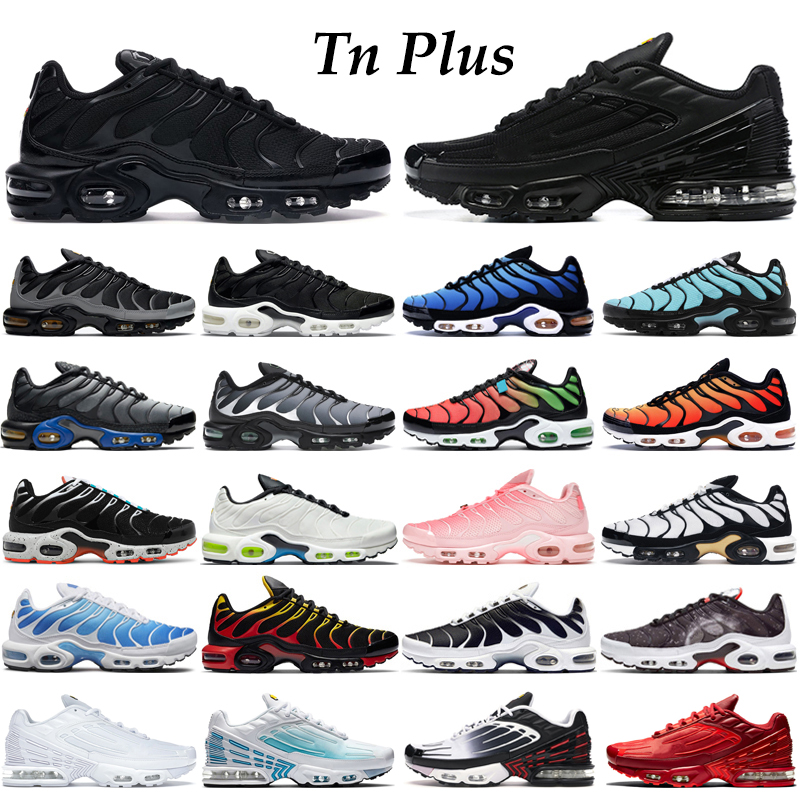 

tn plus running shoes men women Triple Black White Barely Volt Aqua Silver tn 3 Laser Blue Wolf Grey mens trainers sport sneakers, White black