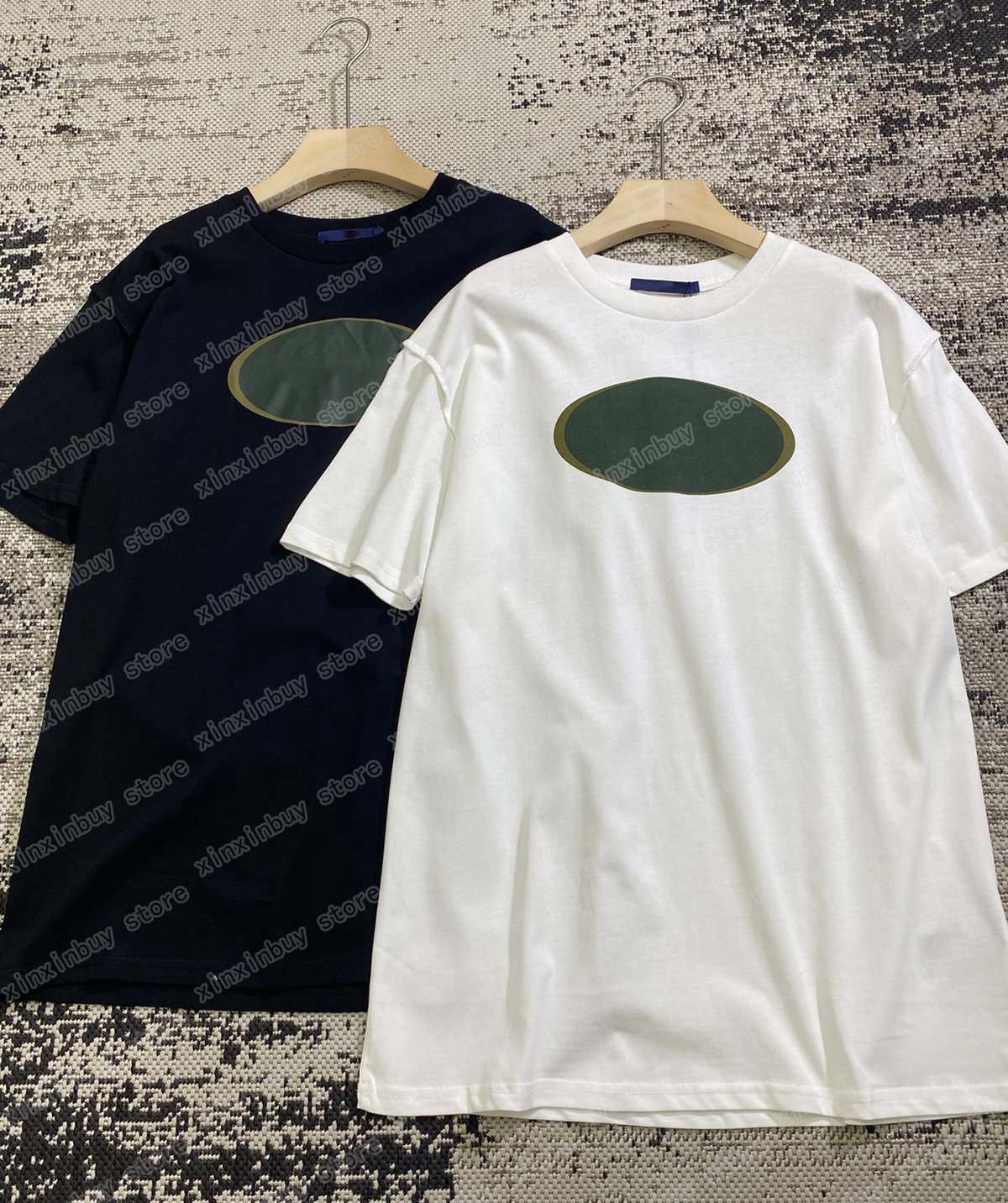 

22ss Men Designers t shirts knitted tee chest letter print short sleeve Man Crew Neck paris Streetwear white black xinxinbuy S-XL