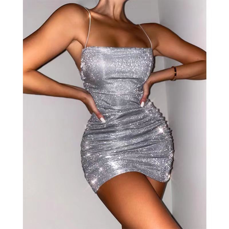 

Fitting Sexy Women's dress with colorful suspenders fashionable temperament dress street dresses solid color sleeveless slim feminine spring and summer