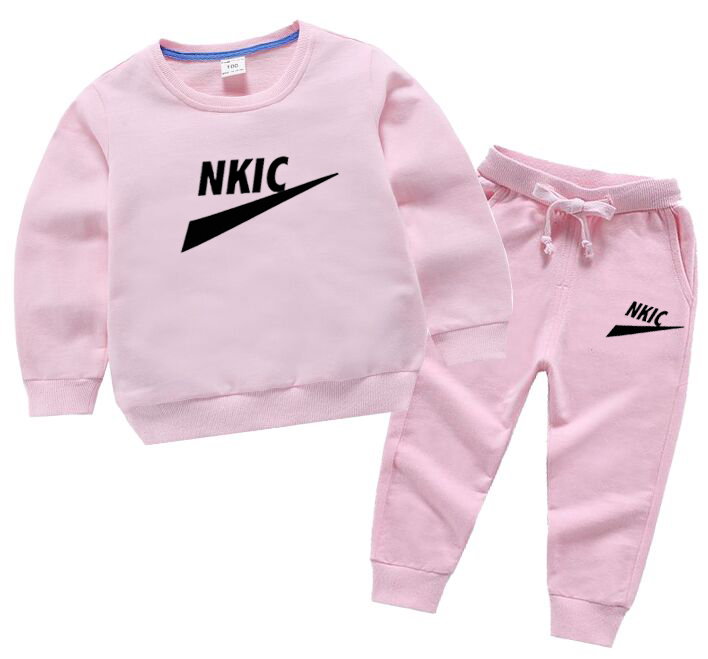 

Children Clothing Toddler Brand Pink Sets Autumn Sports Suit Fashion Boys Girls Hooded Sweatshirts Pants Outfit Suit Kids Tracksuit For 2Pcs/Set, Cowboy blue