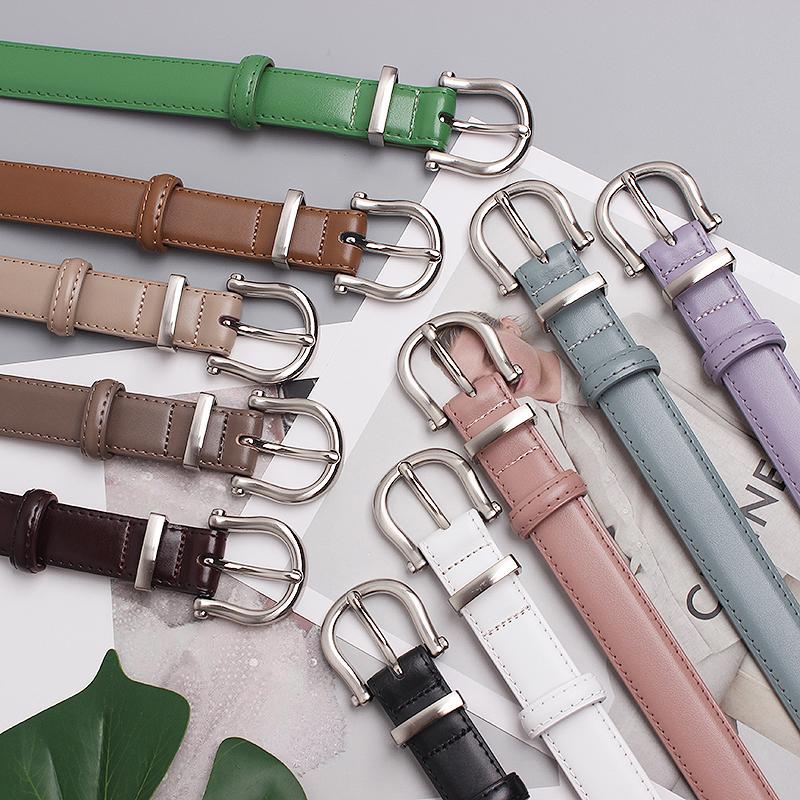 

Belts Wholesale 10 Colors Cow Leather Waist Women Solid Simple Design Spring Summer Jeans Strap Belt Cowhide Waistband Corset, Black