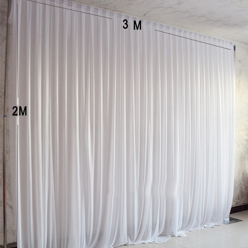 

3X2M Simple White Ice Silk Party Curtain Wedding Event Backdrops for Stage Decoration Baby Shower Birthday Wall Decoration, As described
