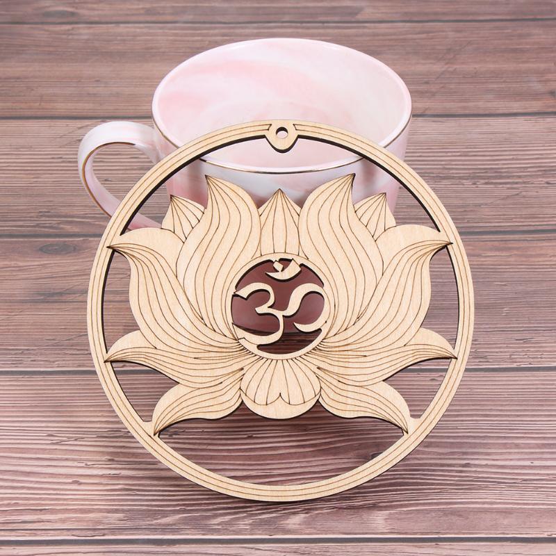 

Party Decoration Wooden Wall Sign Flower Of Life Shape Laser Cut Non-slip Set Wood Placemats Table Mat Round Cup Pad Geometry Orname
