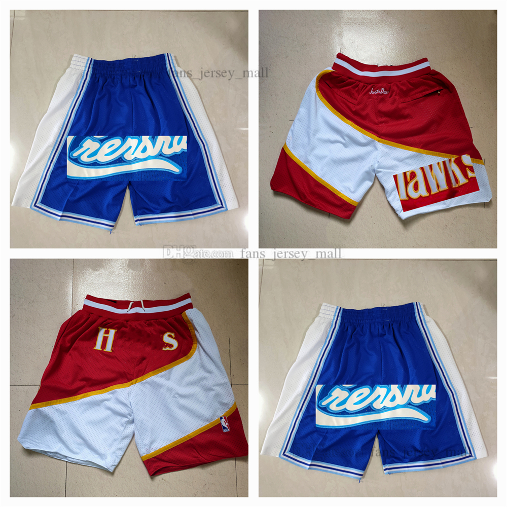 

Basketball Shorts Collins Gallinari Bogdanovic Team JUST DON Mitchell and Ness With 4 Pocket Zipper Sweatpants Mesh Stitched Retro Short Sport PANTS -2XL, Color