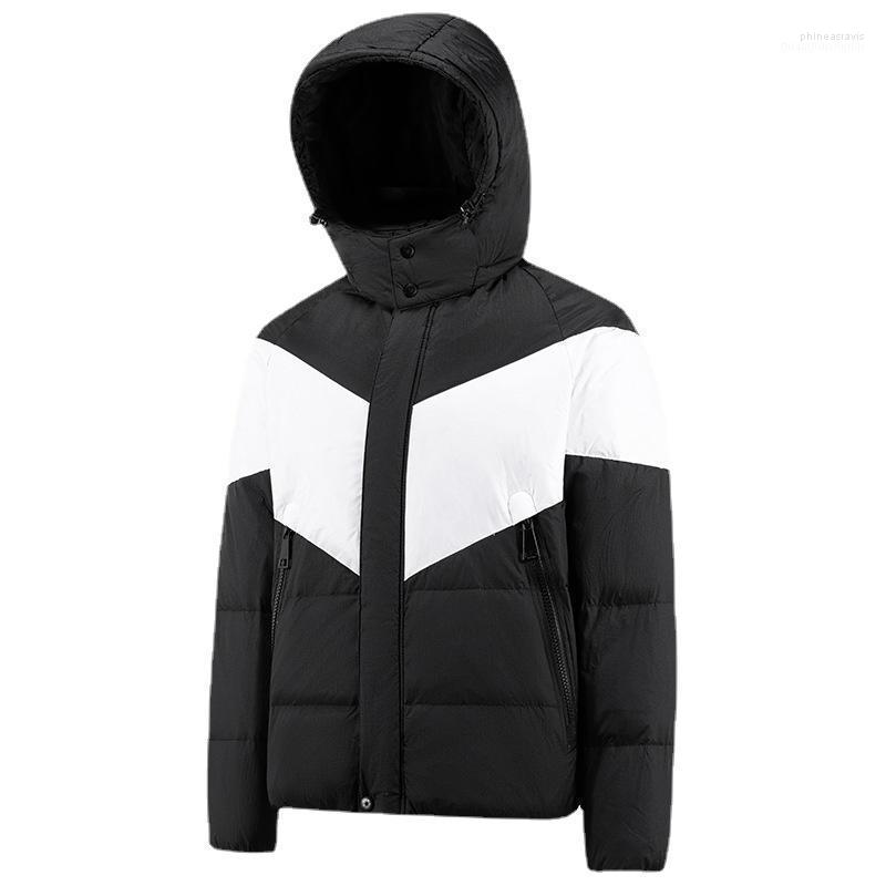 

Men's Down & Parkas -5XL Plus Size Winter Coats Warm Thick Jacket Puffer Coat Men Autumn Windproof Hooded Fashion Clothing Phin22, 7309 black white