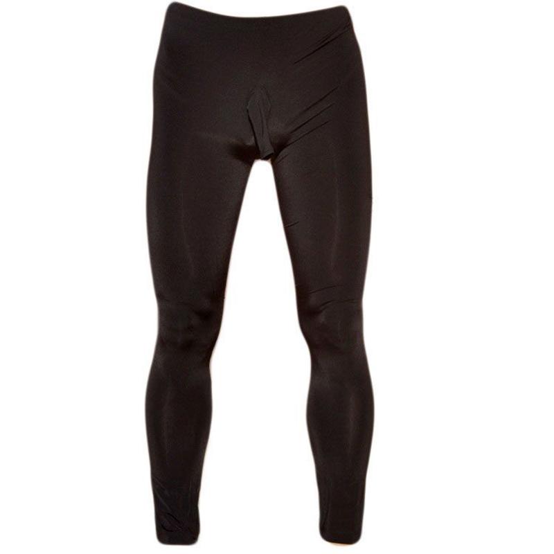 

Men's Sleepwear Men Ice Silk Breathable Open Sheath Ankle Length Pants Male Lingerie Exposure Pajama Sleep BottomsMen's, Black