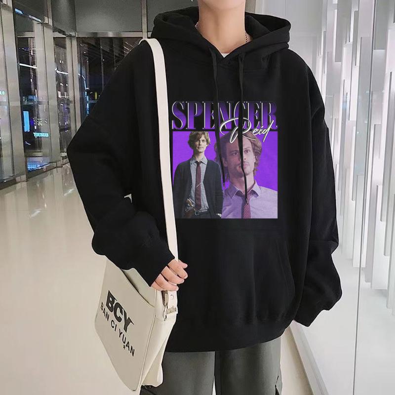 

Men' Hoodies & Sweatshirts Spencer Reid Graphic Men Fashion Hip Hop Oversized Hoodie Tops Harajuku Winter Loose StreetwearMen, Orange