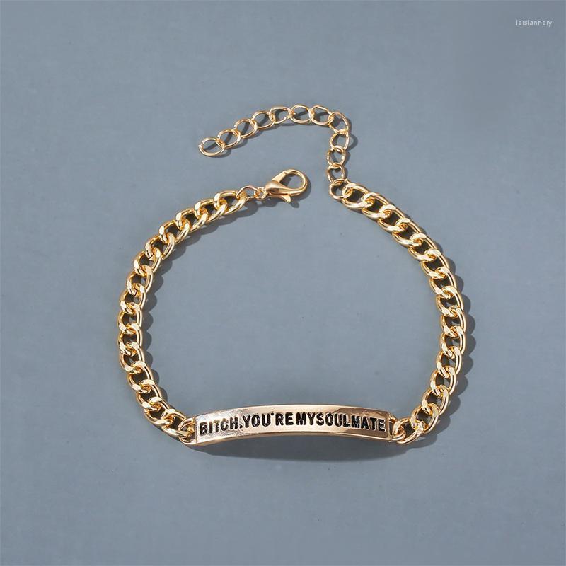 

Link Chain You're My Soulmate Charm Letter Bracelet Handstamped His And Her Men Women DIY Couple Jewelry Gifts PulserasLink Lars22