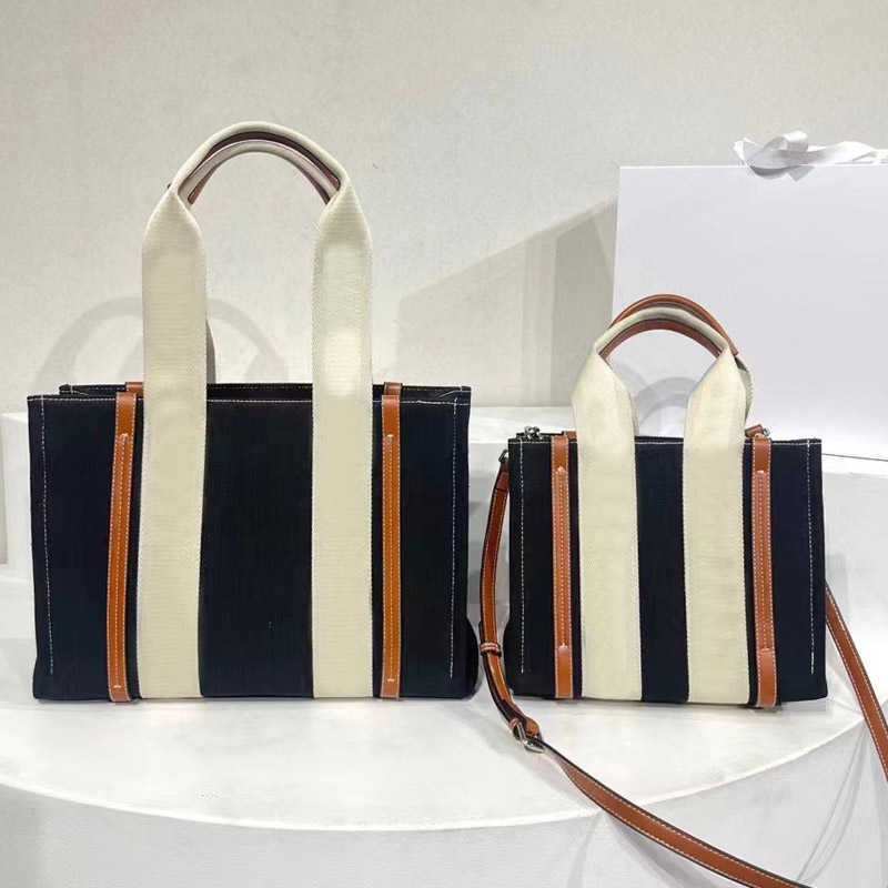 

2022 Womens Shopper Fashion Denim Totes Bags Shoulder Bag Women Canvas Woody Tote Handbags Purse Small Large Top Quality With Shoulder Strap, Green