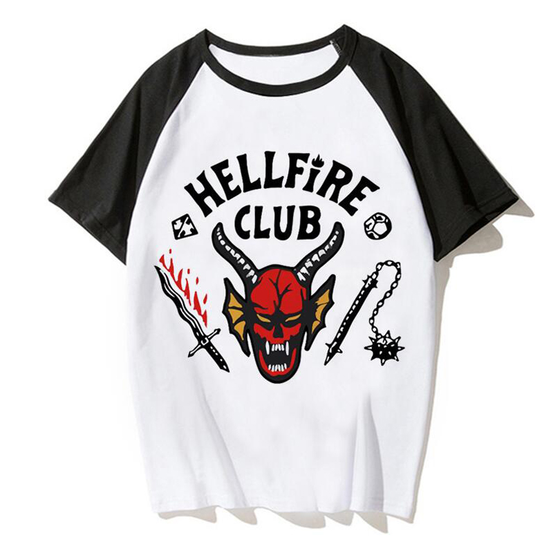 

Stranger Things Season 4 Hellfire Club T Shirt Women Men 100% Cotton Short Sleeve Funny Tshirt Aesthetic Graphic Tees Streetwear, 001