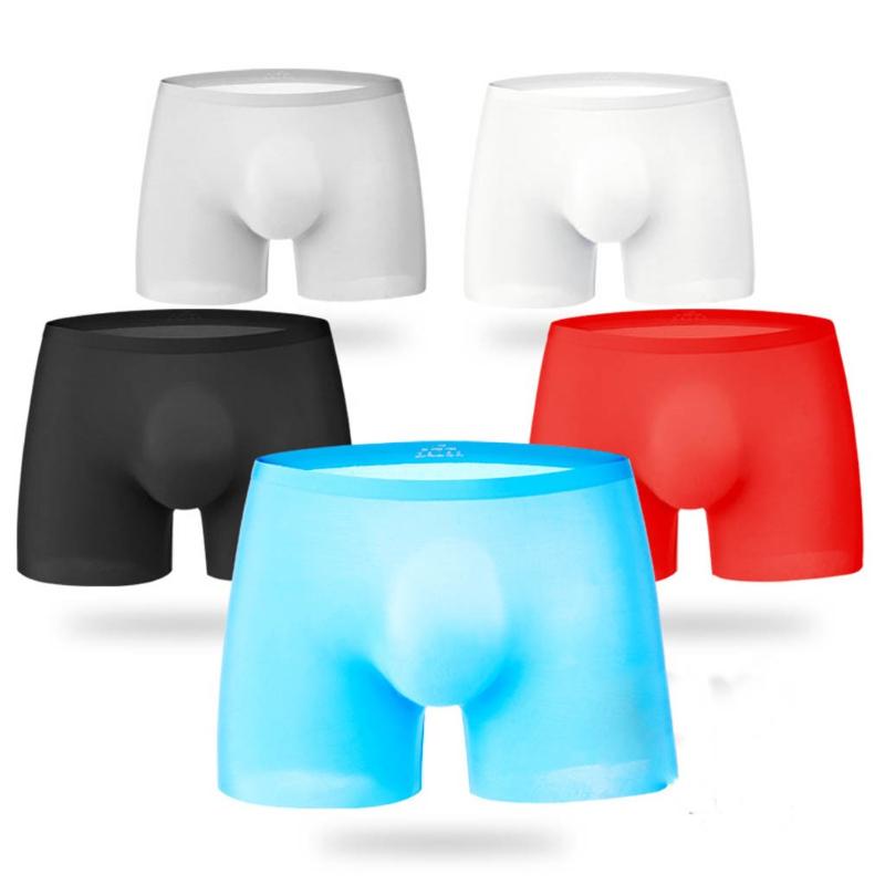 

Underpants Seamless Ice Silk Ondergoed Mannen Thong With Beads Breathable Briefs Men Boxers Male Panties Unique Style Fiber Sexy UnderwearUn, White