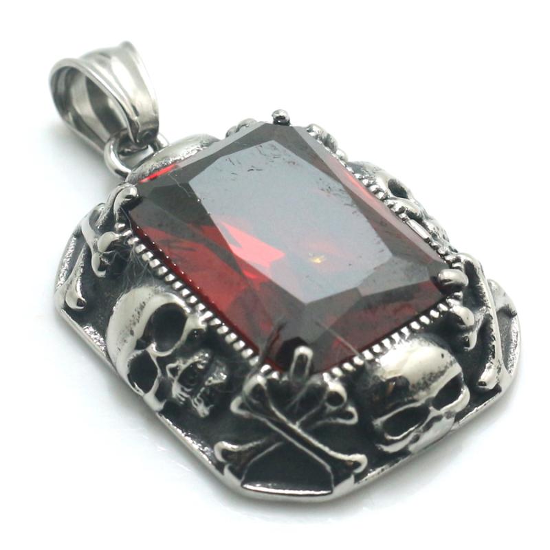 

Pendant Necklaces Stainless Steel Cool Big Stone Skull Punk Gothic PendantPendant