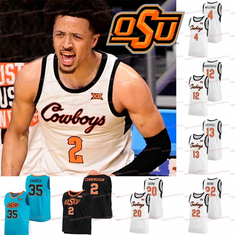 

A3740 Custom OSU Basketball Jersey NCAA College John Starks Cade Cunningham Rondel Walker Harris Jr. Boone Moncrieffe Williams Pena Jr., White youth s-xl