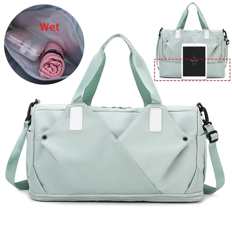 

Outdoor Bags Sports Fitness Bag For Women Yoga Big Travel Duffle Luggage Handbag Expandable Dry Wet Combo Female Gym AccessoriesOutdoor, Burgundy