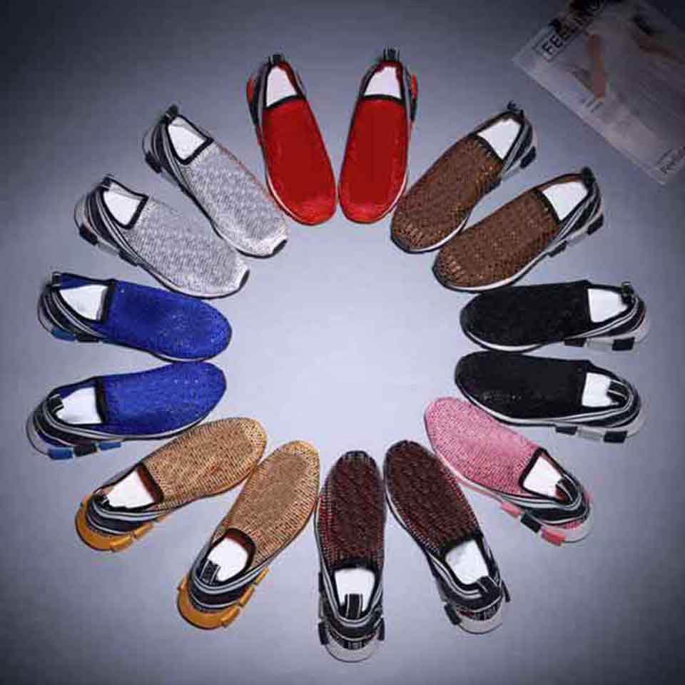 

2022 comfortable Knitting Design casual shoes Vintage fabric Loafers Shoe Size 36-43 Flat With Original Pattern Buckle Sneakers Women's Preferred Grandma Shoes