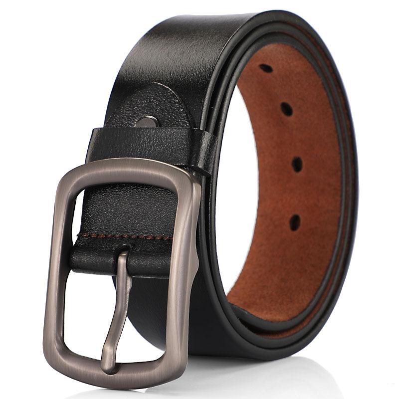 

Belts Men Belt High Quality Real Genuine Leather Strap Pin Buckle Fancy Vintage Jeans Large Size 170 160 150 140 130cmBelts BeltsBelts, Black