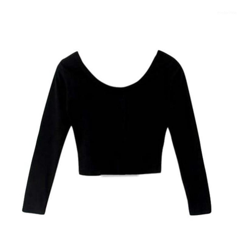 

Women' T-Shirt Women Girls Cotton Solid Long Sleeve Casual Tops Tees T-shirts Basic Shirt Lady Clothes, Black