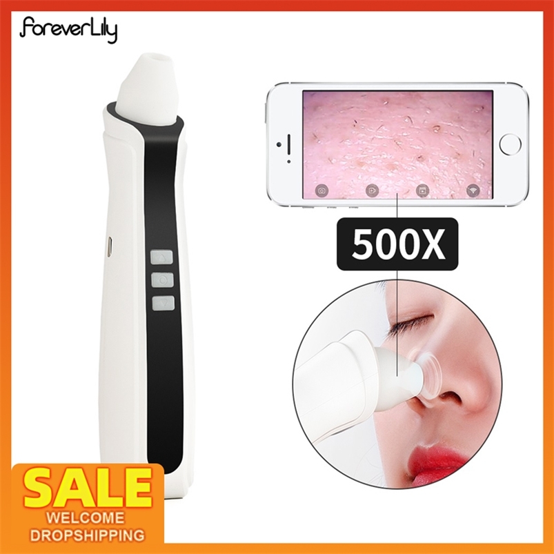 

USB Rechargeable Visual Blackhead Remover Pores Black Head Cleaner Vacuum Suction 5 Mega-Pixel WIFI Microscope Camera 220518