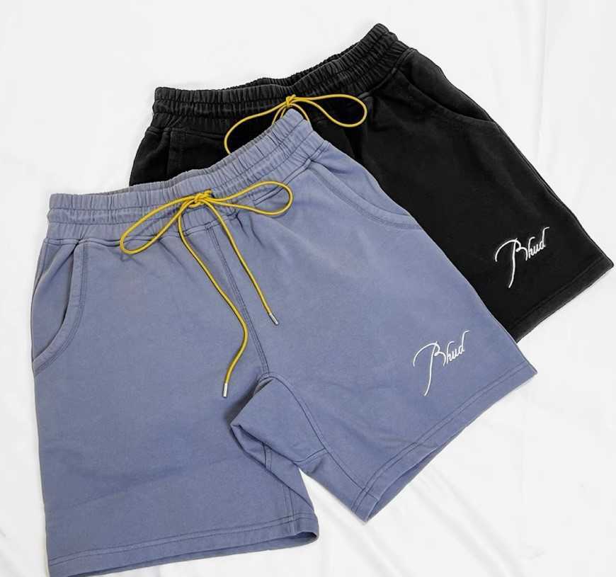 

2022 New Fashion Brand Rhude Men' and Women' Shorts Embroidered Haze Pants, Black