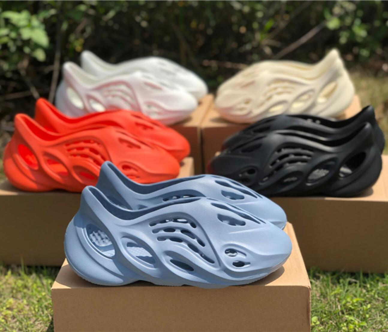 

2022 Slippers graffiti Vermillion Mineral Blue Sandals Foam Ochre Brown MX Cream Clay Moon Grey Shoes White Desert Sand Mens Runner women Flat slides outdoor, Color-7