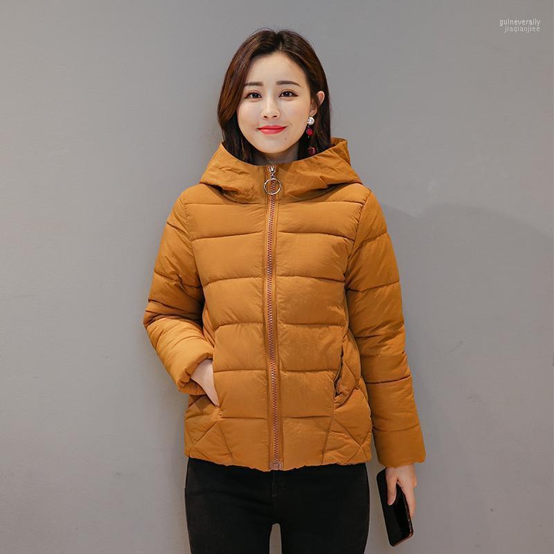

Women's Down & Parkas Office Ladies Short Puffer Jacket Women Plus Size Solid Female Winter Hooded Stand Collar Thick Casual Cold Coat Guin2, Black