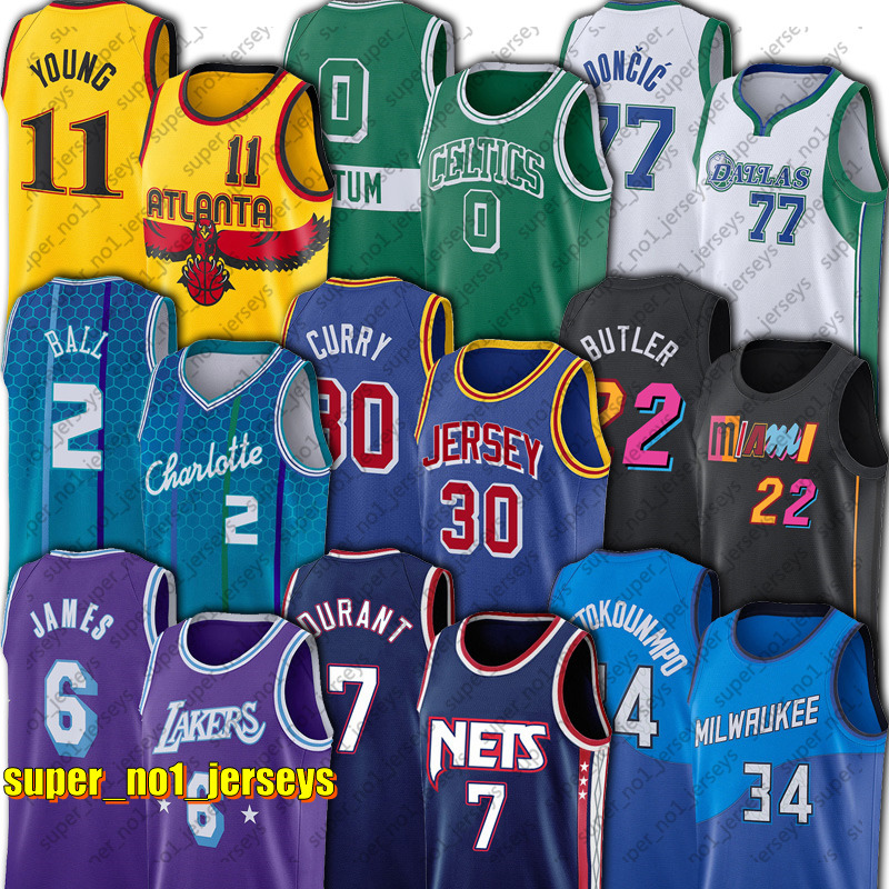 

2022 Ja Morant LaMelo Ball Luka Jersey Basketball Doncic Trae Young DeMar DeRozan Jerseys Charlottes Hornet Memphi Grizzlie Atlantas Hawk Maverick Chicagos Bull, Choose blue number