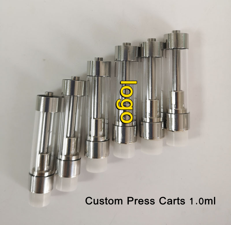 

Custom 1.0ml M6T Vape Cartridges Press on Tip Thick Oil Cartridge Ceramic Coil Empty Atomizers Tanks Vaporizer ceramic-Coils G5 cartridges 10k pcs