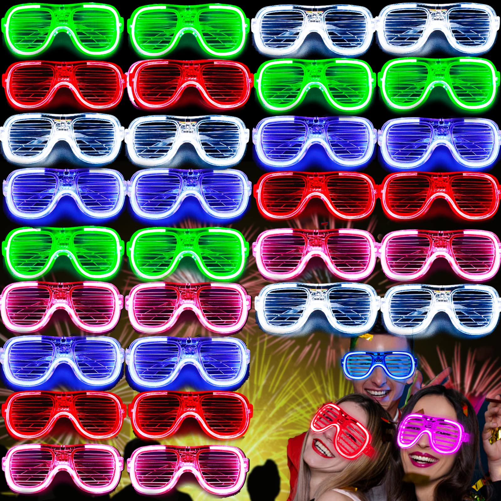 

Other Festive Party Supplies Max Fun Led Light Up Glasses Toys Plastic Shutter Shades Flashing Glow In The Dark Sticks Sunglasses amhXl
