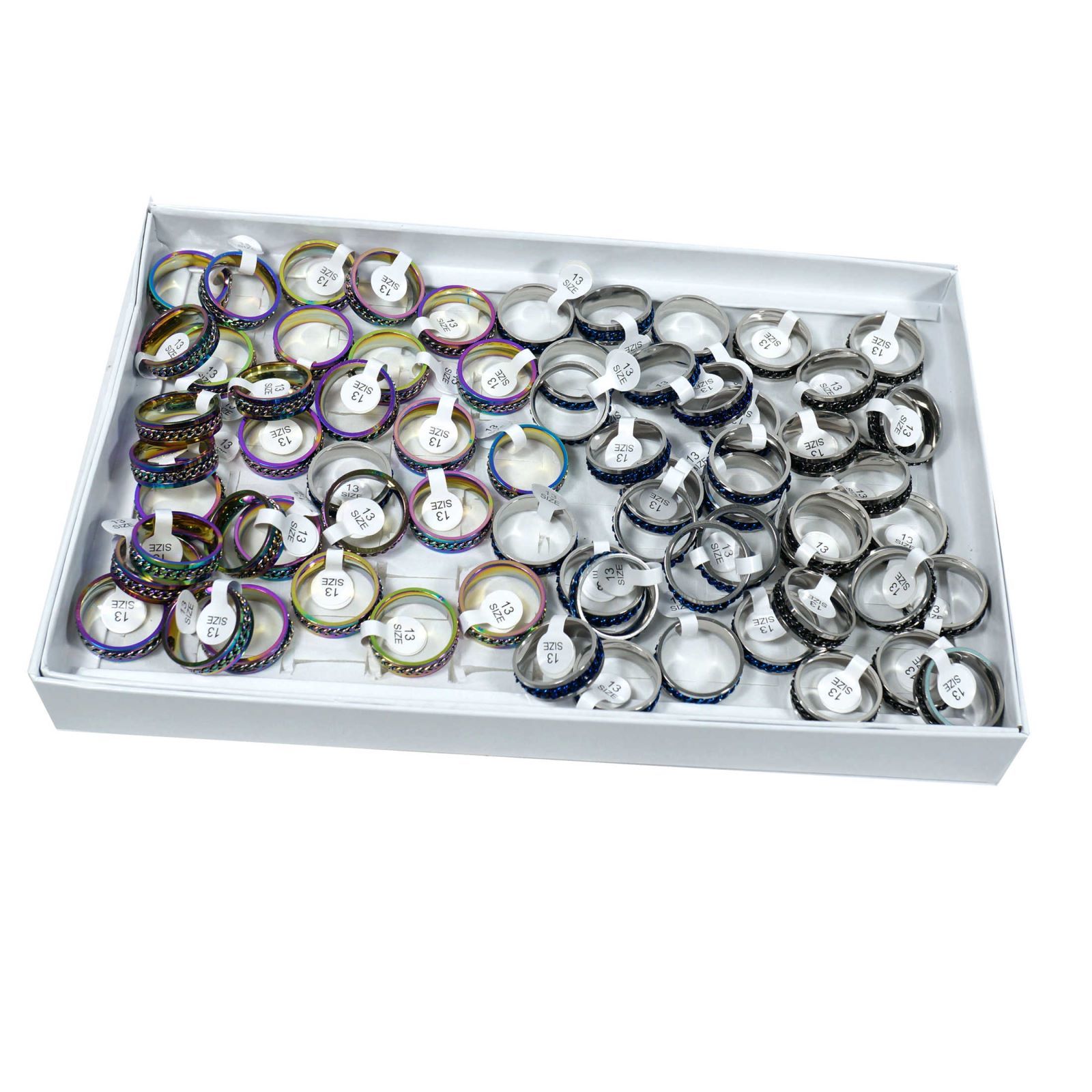 

Rings Bulk Wholesale Chain Spinner Anxiety Ring for Women Men Stainless Steel