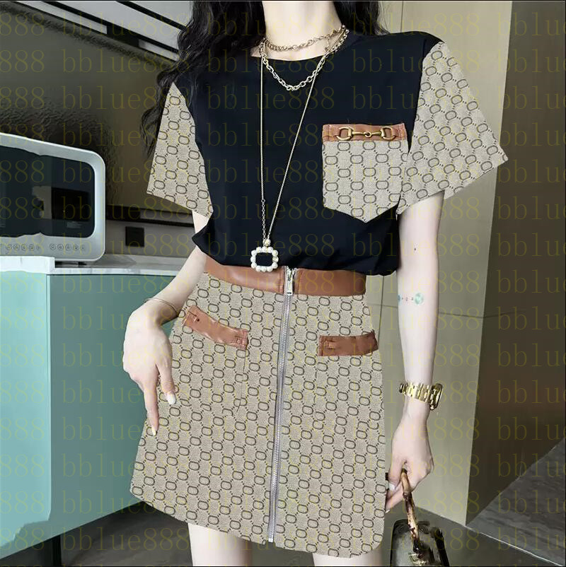 

Designer Letters Womens T Shirts Skirts Two Piece Sets Summer Casual Loose Tshirt Fashion Brand Dress For Women, Customize