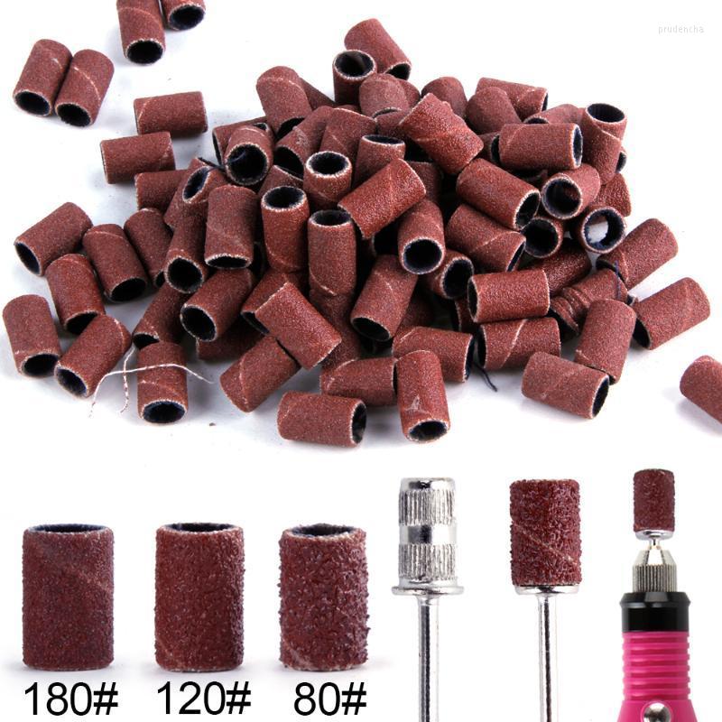 

Nail Art Equipment 50/100Pcs Manicure Drill Bits Sanding Bands Gel Polish Remover Accessories 80# 120# 180# Pedicure Caps Sander Prud22