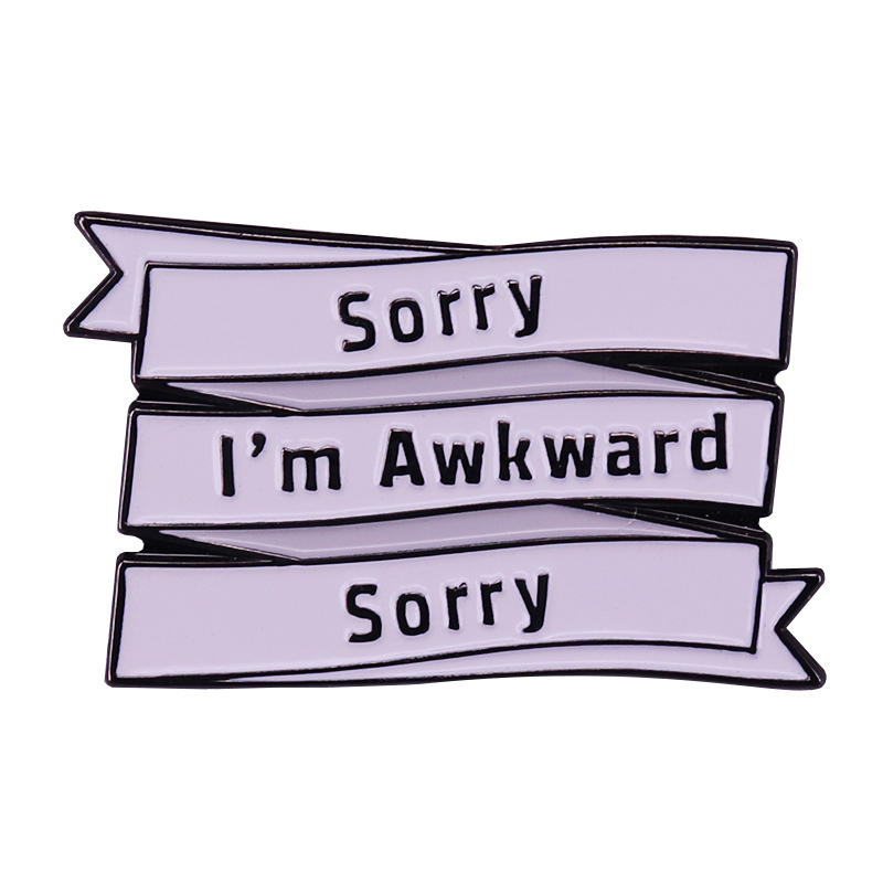 

Introvert Enamel Pin Socially Awkward Anxiety Brooch Sarcasm Sayings Humor Joke Jewelry, As picture