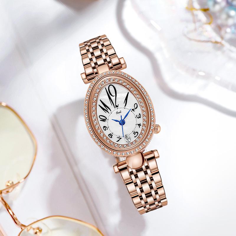 

Wristwatches Ladies Watches Fashion Elegant Quartz Watch Women Luxury Designer Wristwatch With Rhinestone Relojes Para Mujer, As picture