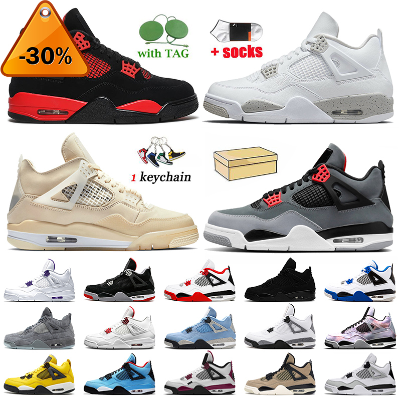 

Jumpman 4 Trainers Women Mens Basketball Shoes 4s Red Thunder 2022 Fashion Zen Master Infrared Sail White Oreo Fire Red Bred Black Cat, D33 red thunder 40-47