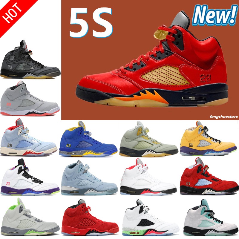 

TOP Jumpman 5 V Men Basketball Shoes 5s Aqua UNC Doernbecher Green Bean Raging Red Stealth Fire What The White Cement Metallic Flight Oreo Wings Ice Sports Sneakers, Shoebox link in store