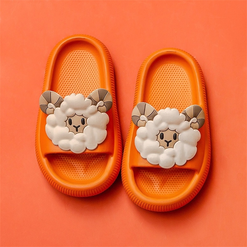 

Children Thick Platform Slippers Cartoon Sheep Summer Beach Soft Sole Slide Sandals Casual Indoor Bathroom Antislip Shoes 220616, Green