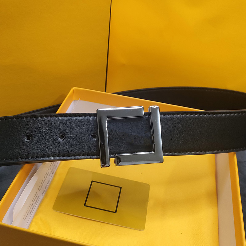 

Luxury Designer Belts For Men Women Designers Leather Belt F Silver Gold Smooth Buckle Genuine Leather Classical Ceinture Width 3.8cm New, Without box