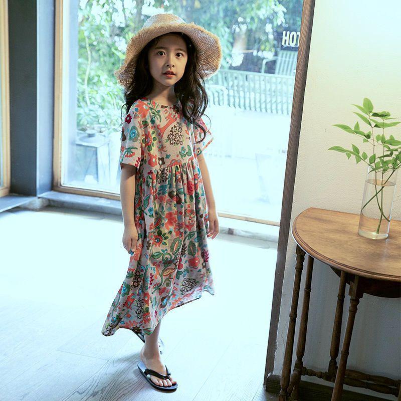 

Girl's Dresses Teens Big Girls Elegant Summer For Kid Girl Floral Clothes 4 5 6 7 8 9 10 11 12 13 14 15 16 Years Old Child Long DressesGirl'